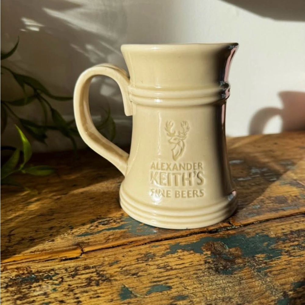 Alexander Keith's Ceramic Beer Stein in Creamy Beige